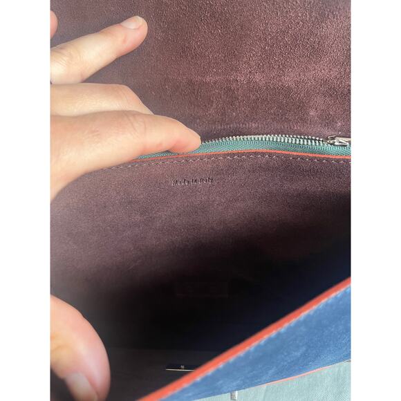 Celine Diamond envelope clutch green and blue - Picture 9 of 16